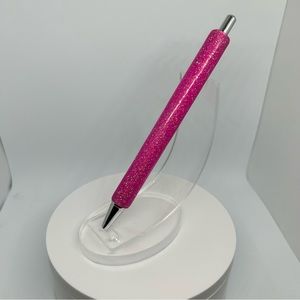 Black Ink STAINLESS STEEL  HELLO KITTY / BARBIE VIBES MAGENTA PINK GLITTER PEN